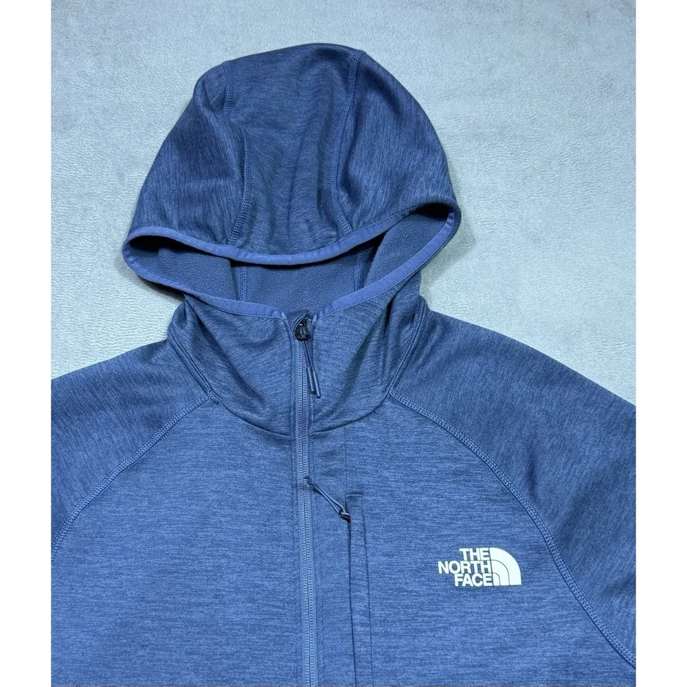 The North Face Hoodie Mens M Canyonlands Full Zip Fleece Navy Heathered Hiking